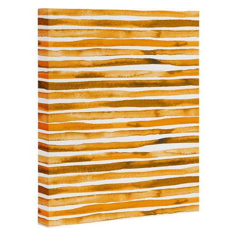 Ninola Design Watercolor stripes sunny gold Art Canvas