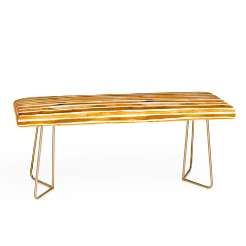 Ninola Design Watercolor stripes sunny gold Bench