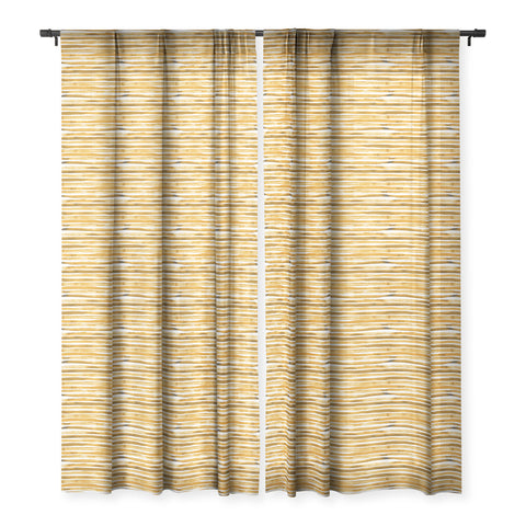 Ninola Design Watercolor stripes sunny gold Sheer Window Curtain