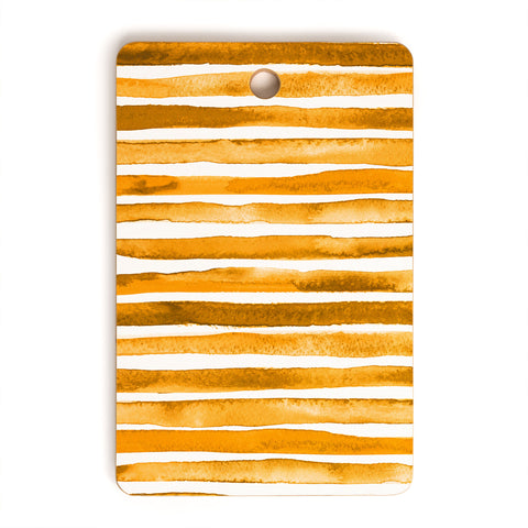 Ninola Design Watercolor stripes sunny gold Cutting Board Rectangle
