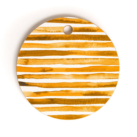 Ninola Design Watercolor stripes sunny gold Cutting Board Round