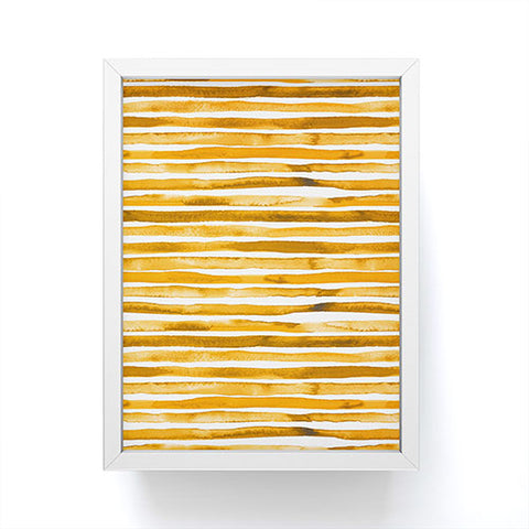 Ninola Design Watercolor stripes sunny gold Framed Mini Art Print