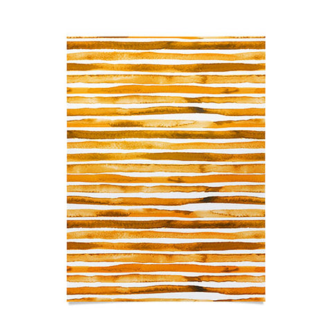 Ninola Design Watercolor stripes sunny gold Poster