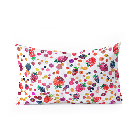 Ninola Design Watercolor Wild Berries Oblong Throw Pillow