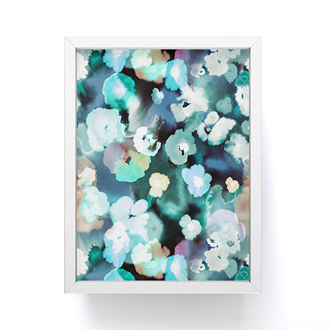 Ninola Design Watery coastal flowers Framed Mini Art Print
