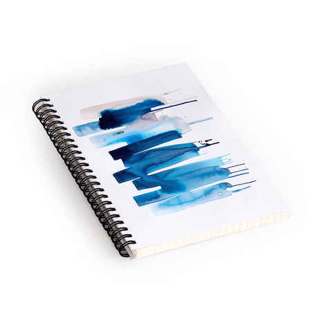 Ninola Design Watery stripes Blue Spiral Notebook
