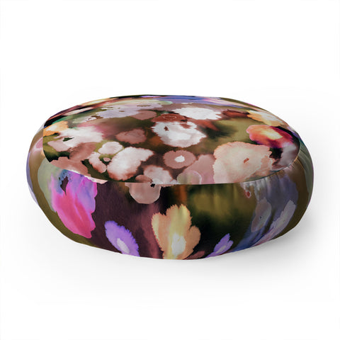 Ninola Design Watery summer flowers Floor Pillow Round