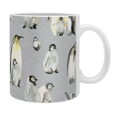 Ninola Design Winter Cute Penguins Gray Coffee Mug
