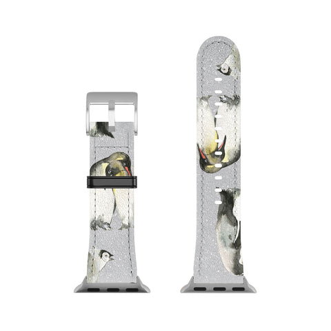 Ninola Design Winter Cute Penguins Gray Apple Watch Band