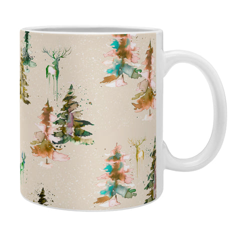 Ninola Design Winter deers forest Beige Coffee Mug