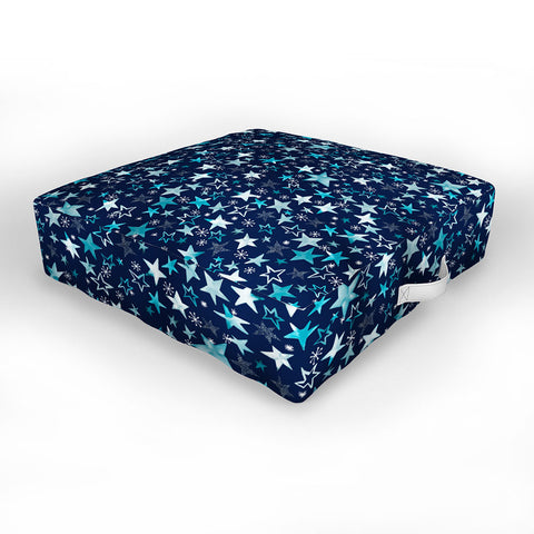 Ninola Design Winter stars classic navy Outdoor Floor Cushion