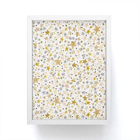 Ninola Design Winter stars holiday gold Framed Mini Art Print