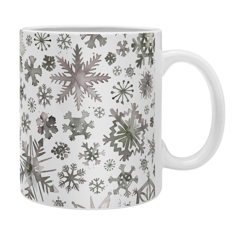 Ninola Design Winter Stars Snowflakes Gray Coffee Mug