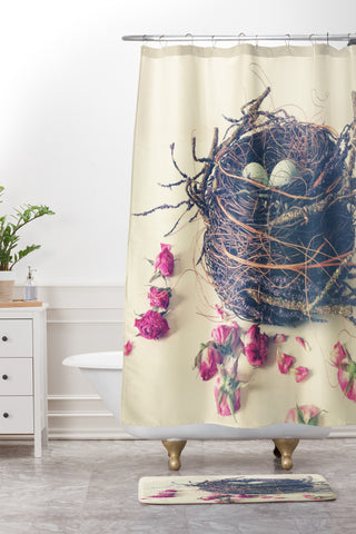 Olivia St Claire Bird Nest Shower Curtain And Mat