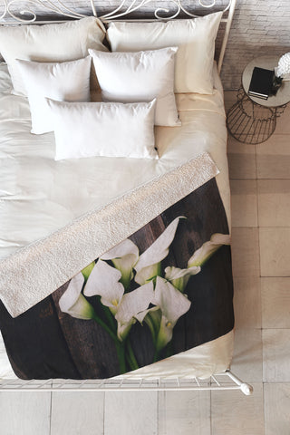Olivia St Claire Calla Lilies Fleece Throw Blanket