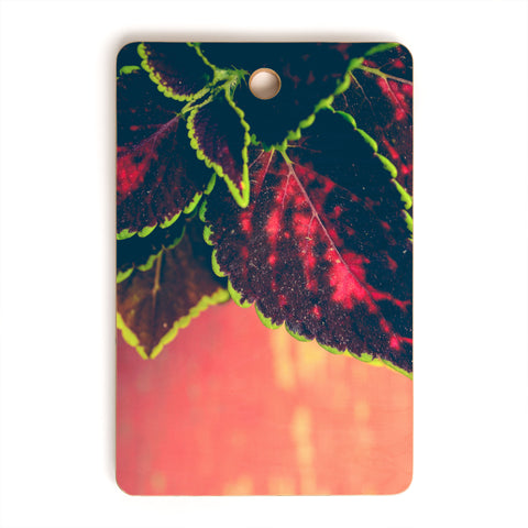 Olivia St Claire Coleus on Red Table Cutting Board Rectangle