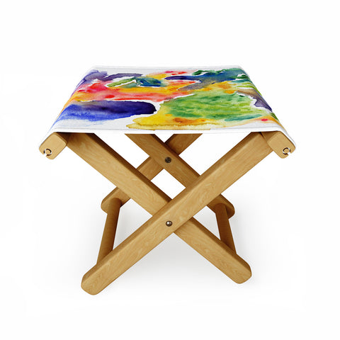 Olivia St Claire Happy Watercolor Folding Stool