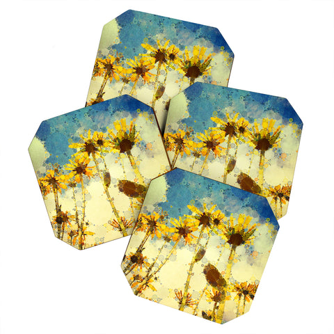 Olivia St Claire Happy Yellow Flowers Coaster Set