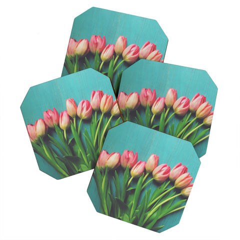 Olivia St Claire Lovely Pink Tulips Coaster Set