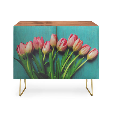 Olivia St Claire Lovely Pink Tulips Credenza