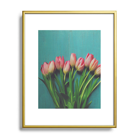 Olivia St Claire Lovely Pink Tulips Metal Framed Art Print