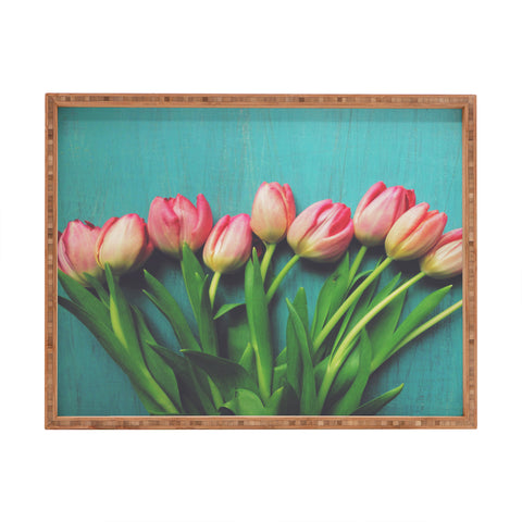 Olivia St Claire Lovely Pink Tulips Rectangular Tray