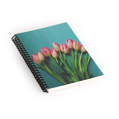 Olivia St Claire Lovely Pink Tulips Spiral Notebook