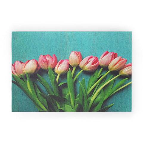 Olivia St Claire Lovely Pink Tulips Welcome Mat