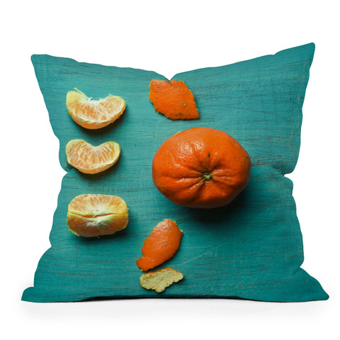 Olivia St Claire Orange Wedges Throw Pillow