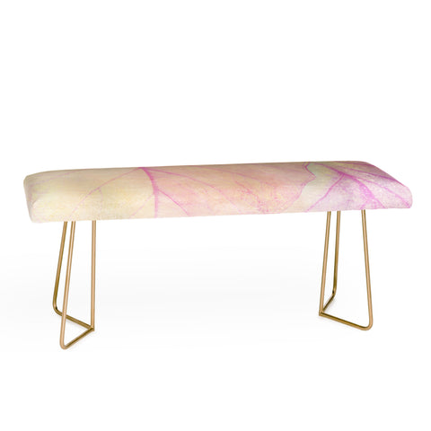 Olivia St Claire Pink Leaf Abstract Bench