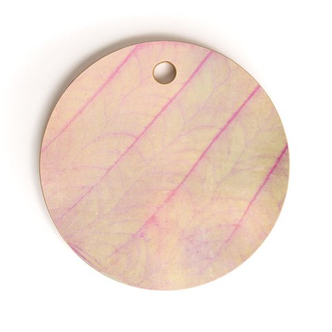 Olivia St Claire Pink Leaf Abstract Cutting Board Round