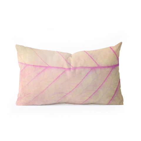 Olivia St Claire Pink Leaf Abstract Oblong Throw Pillow