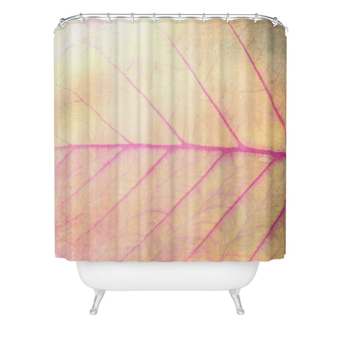 Olivia St Claire Pink Leaf Abstract Shower Curtain