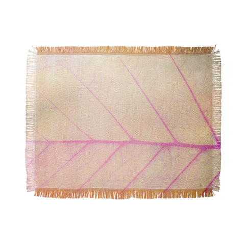 Olivia St Claire Pink Leaf Abstract Throw Blanket