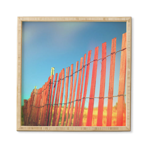 Olivia St Claire Red Beach Fence Framed Wall Art