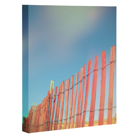 Olivia St Claire Red Beach Fence Art Canvas