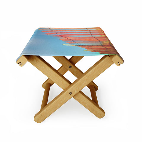 Olivia St Claire Red Beach Fence Folding Stool