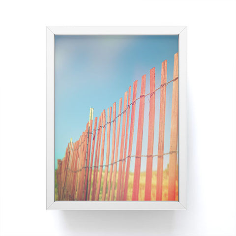 Olivia St Claire Red Beach Fence Framed Mini Art Print