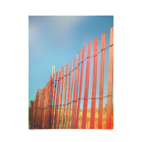 Olivia St Claire Red Beach Fence Poster