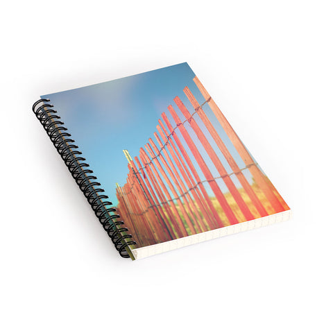 Olivia St Claire Red Beach Fence Spiral Notebook