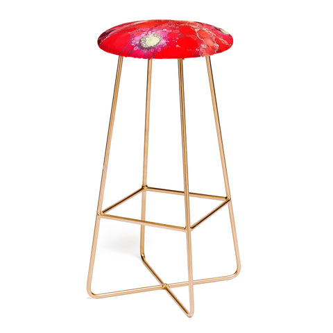 Olivia St Claire Red Poppy Abstract Bar Stool