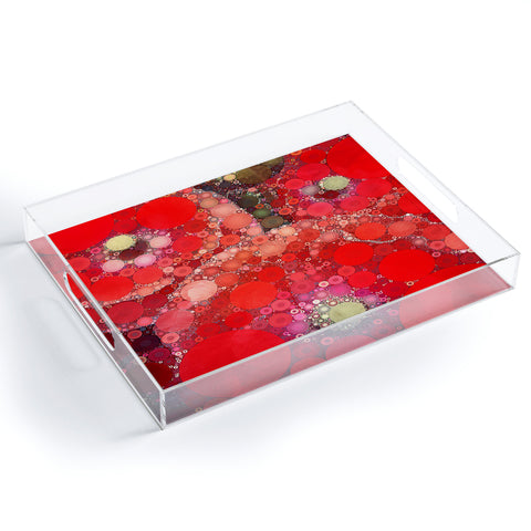 Olivia St Claire Red Poppy Abstract Acrylic Tray