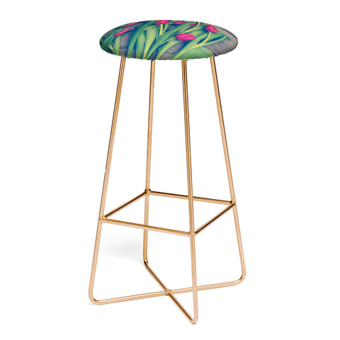 Olivia St Claire Red Tulips Bar Stool