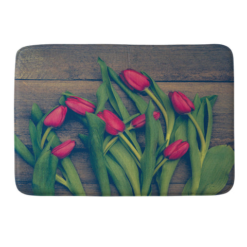 Olivia St Claire Red Tulips Memory Foam Bath Mat