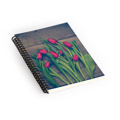 Olivia St Claire Red Tulips Spiral Notebook