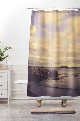 Olivia St Claire Sea and Sky Shower Curtain And Mat