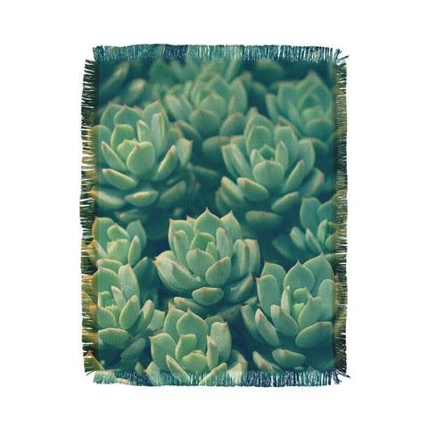 Olivia St Claire Succulents Throw Blanket