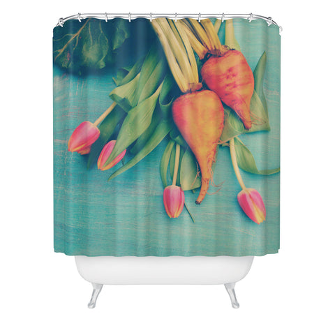 Olivia St Claire The Beat Goes On Yellow Shower Curtain
