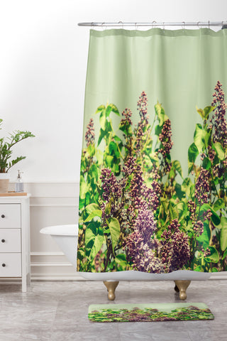 Olivia St Claire Vintage Lilacs Shower Curtain And Mat