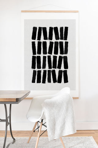 Orara Studio Black Brush Strokes Art Print And Hanger